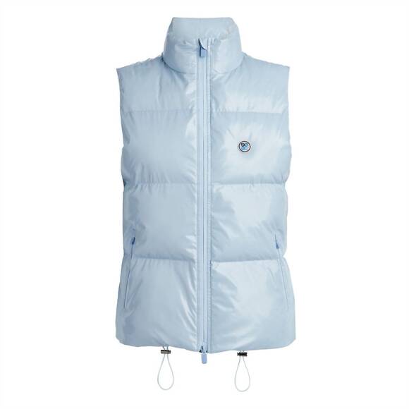NEW G/FORE women's merino wool lined quilted nylon vest in sky